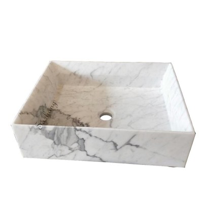 Natural Stone White Marble Sink Washbasin Polished