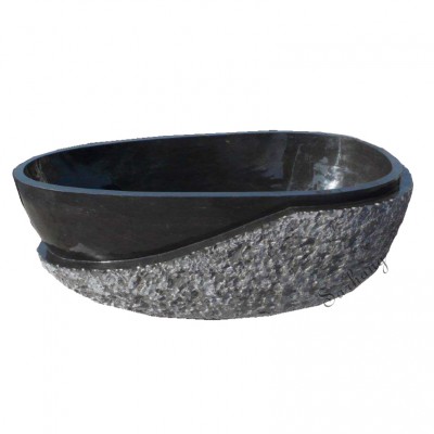 High quality black marble /granite stone freestanding bath tub