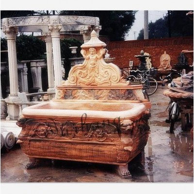 Engraved patten natural stone bath tub by custom made